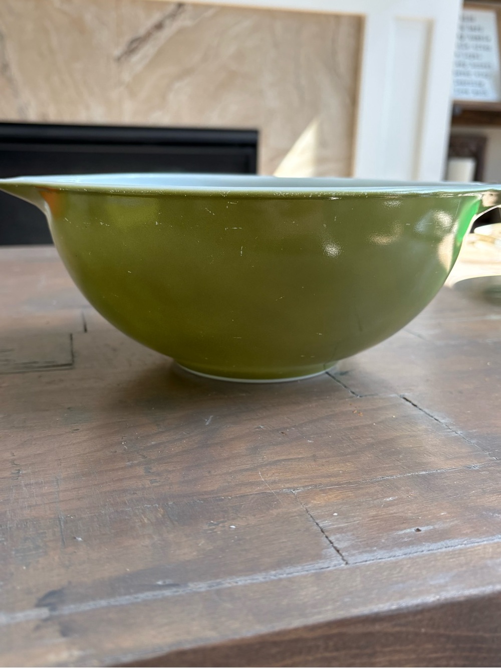 Vintage Pyrex Cinderella avocado bowl style 443